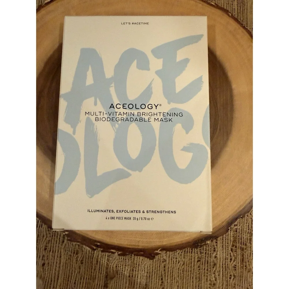 Aceology Multi Vitamin Brightening Biodegradable Mask Set Of 4 Sealed Masks New‎
